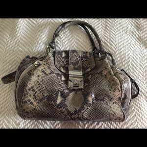Michael Kors snakeskin satchel bag